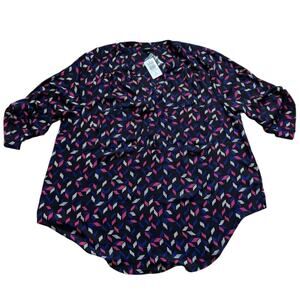 NWT Torrid Georgette 3/4 sleeve blouse black size women’s 1X